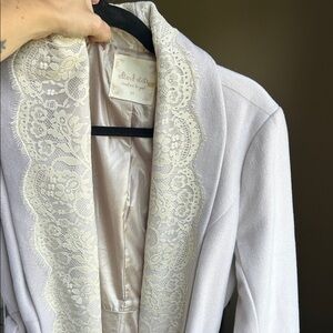 Altar'd State Cream Lace Trim Pea Coat